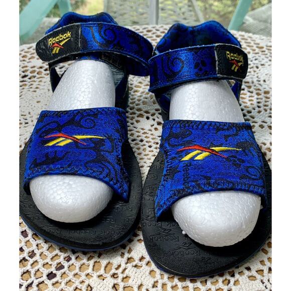 Vintage 90s Rare Reebok Mens Sz 7 M Blue/Black Sport Athletic Sandals sku 605 - Picture 2 of 12